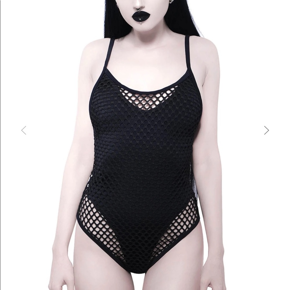 New Killstar Goddess Fishnet one piece swim suit S